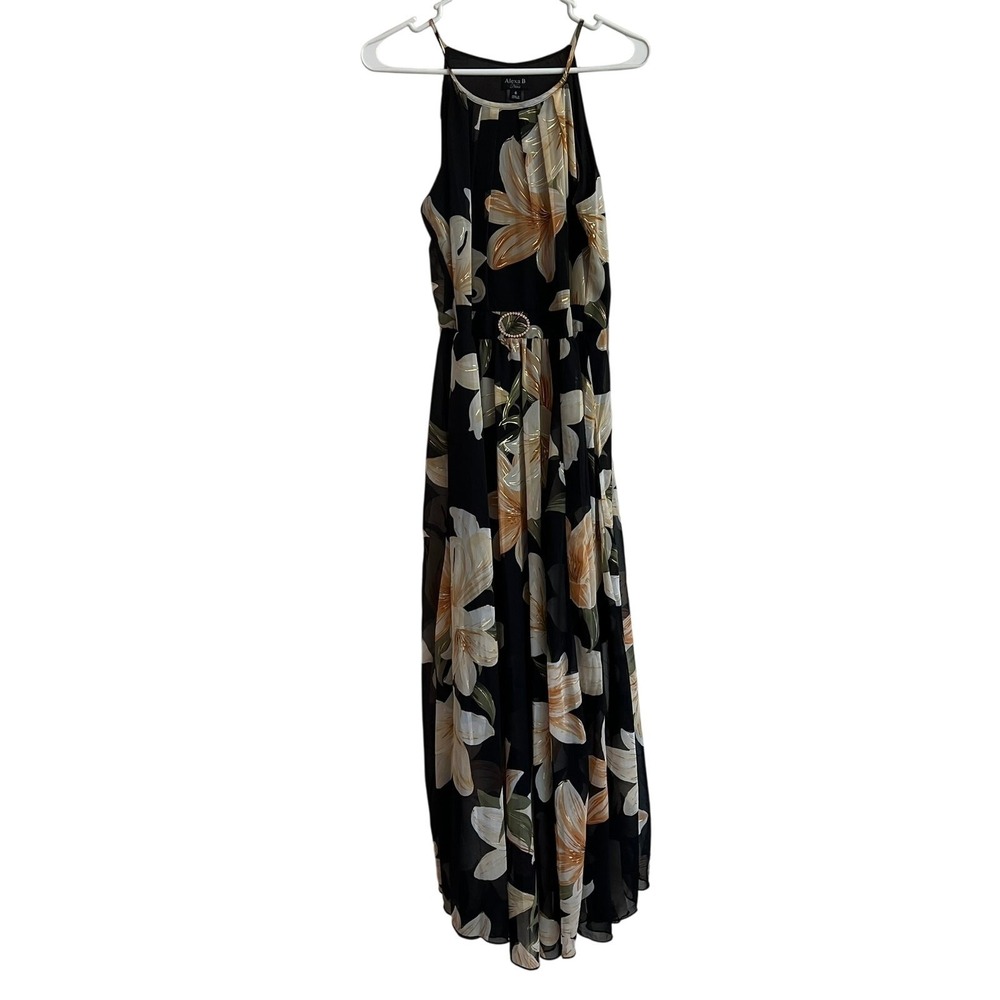 Alexa B‎ Nites Floral Tank Maxi Dress Size 6 Dark Romance Cottagecore Boho